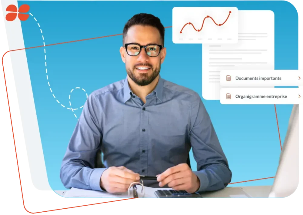 Personne travaillant sur ordinateur avec l’interface My Silae affichant des outils de gestion documentaire et d’analyse RH.