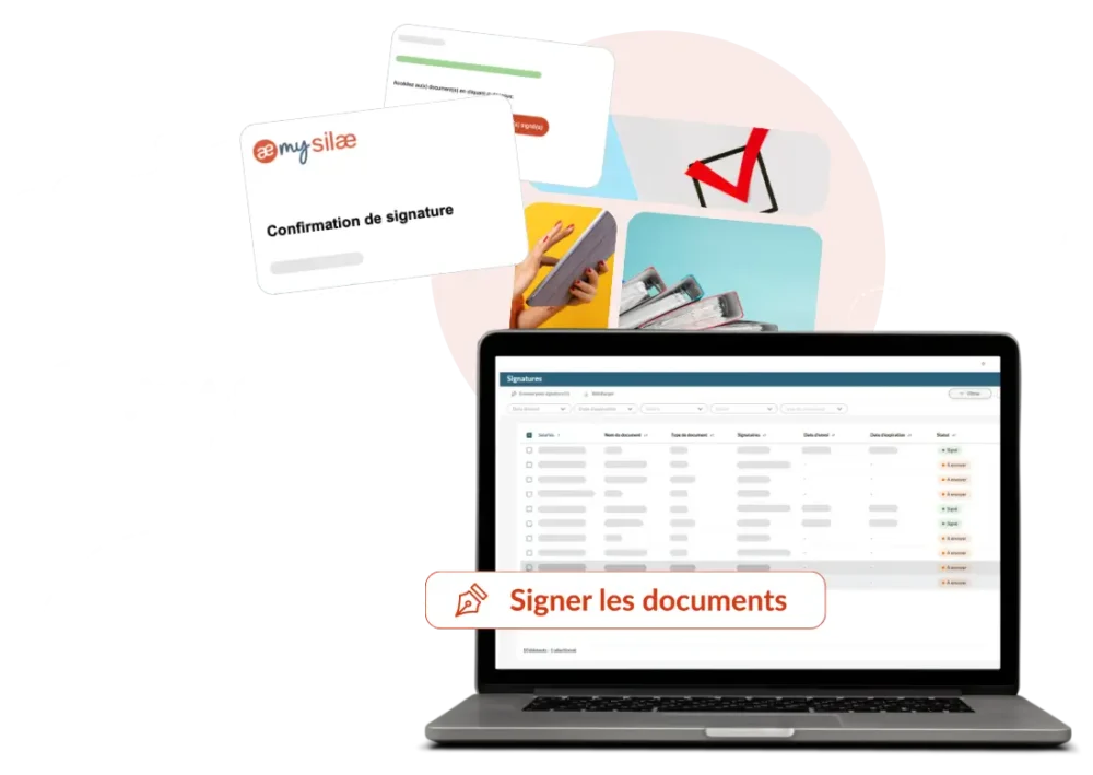 signez les documents de sortie en un clic : solde de tout compte, certificat de travail et attestation employeur (AER). Plus besoin d’impressions, d’envois postaux ou de relances interminables.