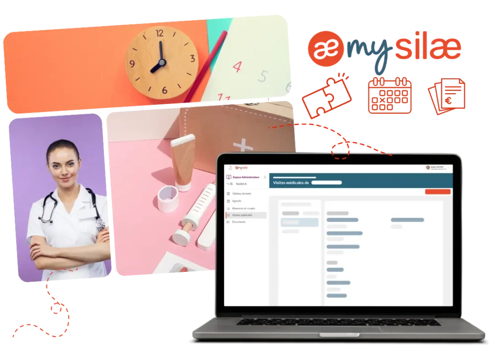 Interface My Silae montrant l’automatisation des convocations à la médecine du travail dans le module visites médicales