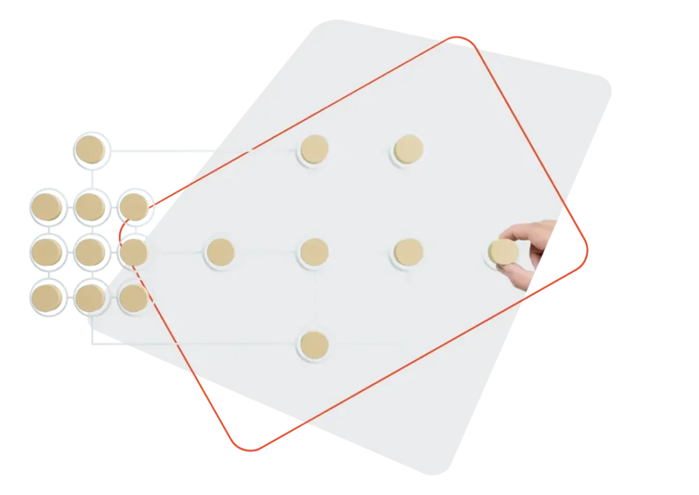 Représentation visuelle de la centralisation des informations RH avec un réseau de points connectés et une main organisant les éléments