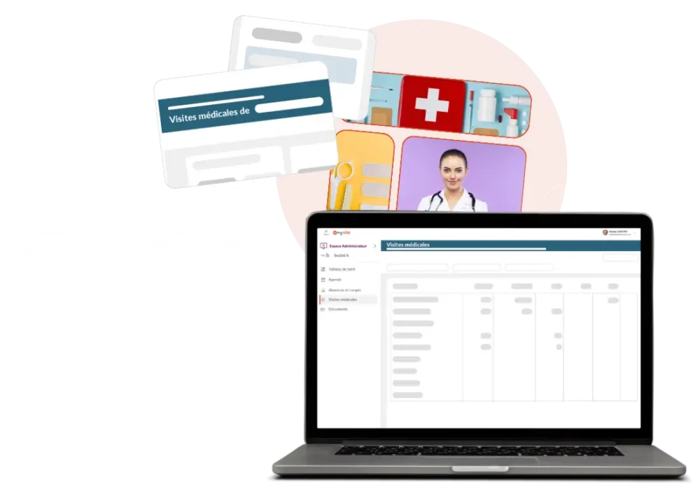 Interface My Silae affichant le module de suivi des visites médicales en entreprise